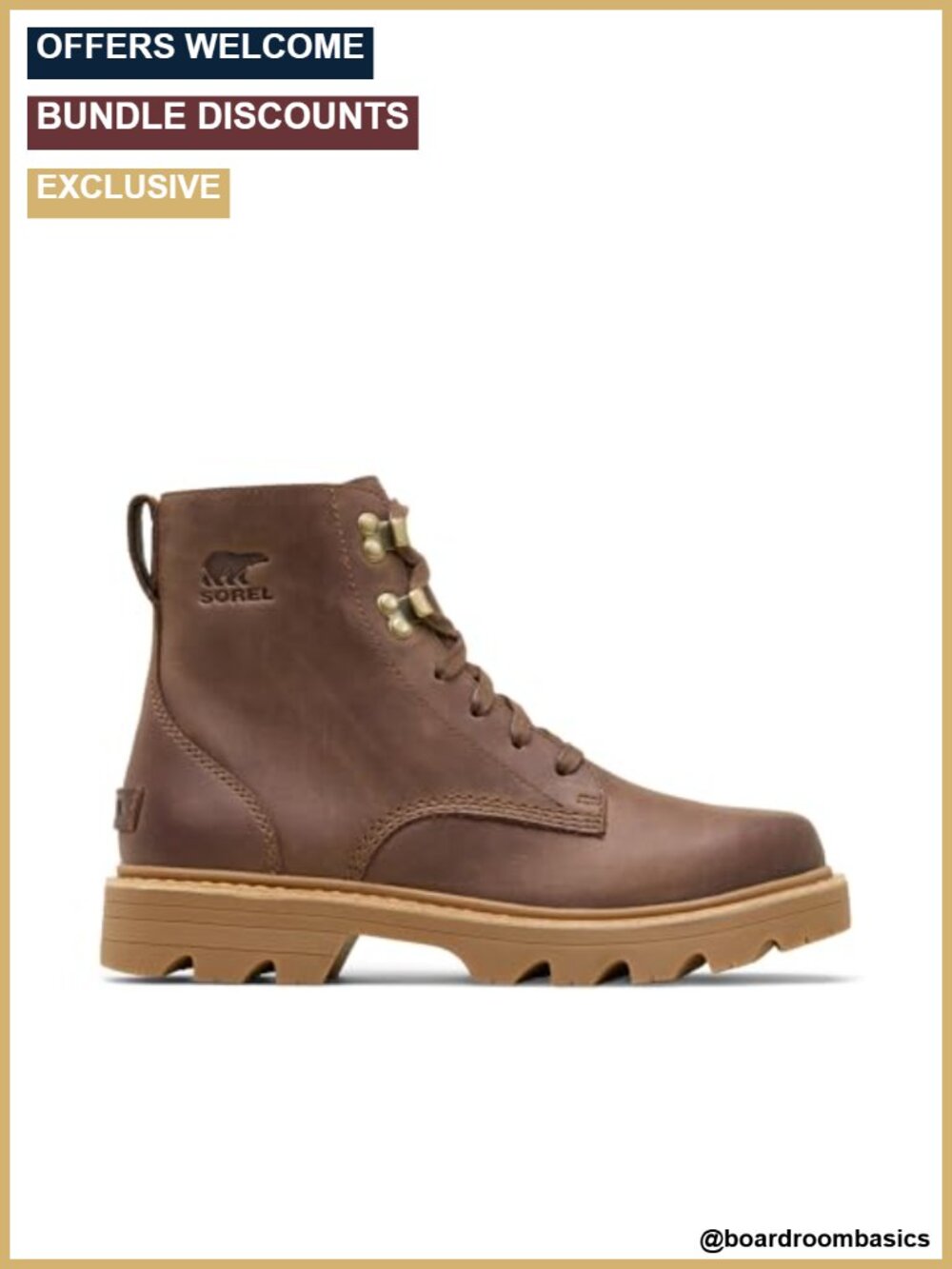Waterproof Full Grain Leather Lace Up Winter Boots EVA Footbed
